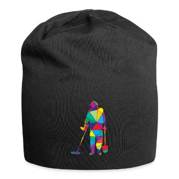 Low Poly Detektor Polygon Metalldetektor - Jersey-Beanie - Schwarz - Vorne