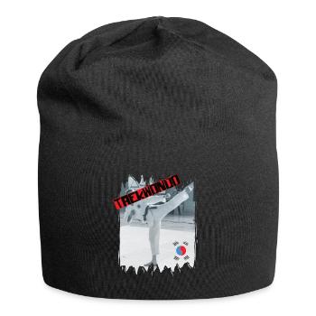 Taekwondo illustration Korea Martial Arts Side Kick - Jersey Beanie - black - Front