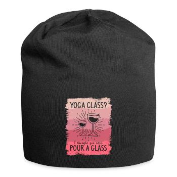 Cours de yoga Je pensais que vous aviez dit Versez un verre - Bonnet en jersey - noir - Devant