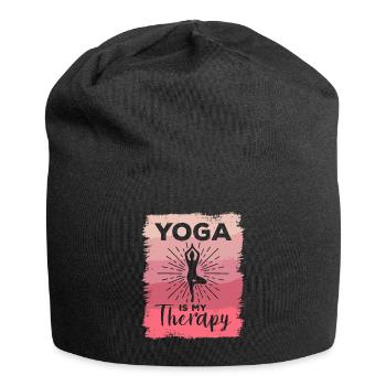 Yoga Is My Therapy Meditation - Jersey Beanie - black - Front
