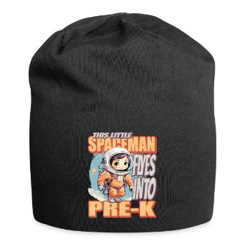 This little astronaut flies to preschool - Jersey Beanie - black - Front