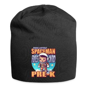 This little astronaut flies to preschool - Jersey Beanie - black - Front