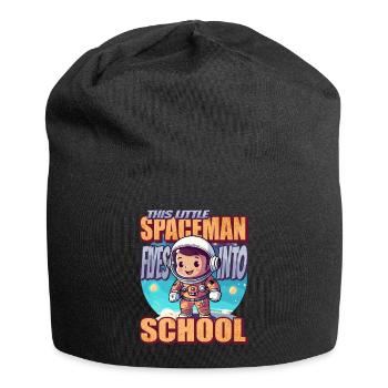 This little astronaut flies to school - Jersey Beanie - black - Front