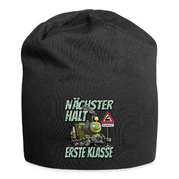 Nächster Halt Erste Klasse - Schulanfang Lok und - Jersey-Beanie - Schwarz - Vorne