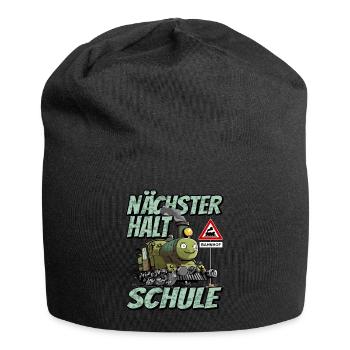 Nächster Halt Schule - Schulanfang Lok und Zug - Jersey-Beanie - Schwarz - Vorne