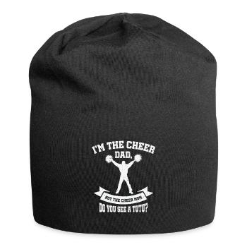 Cheerleader Proud Cheer Dad Cheerleading Beer - Jersey Beanie - black - Front