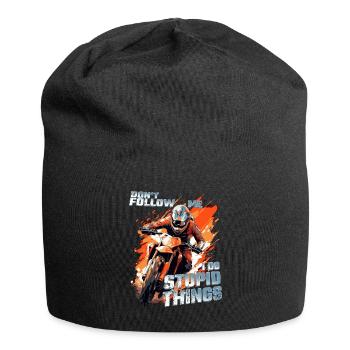 Don't follow me - Cooler Dirtbike Motocross Spruch - Jersey-Beanie - Schwarz - Vorne