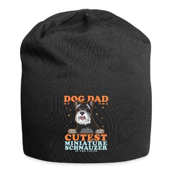 Zwergschnauzer Dad | Schnauzer Hunde Geschenk - Jersey-Beanie - Schwarz - Vorne