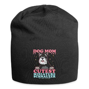 Maman Schnauzer miniature | Cadeau Schnauzer Chien - Bonnet en jersey - noir - Devant