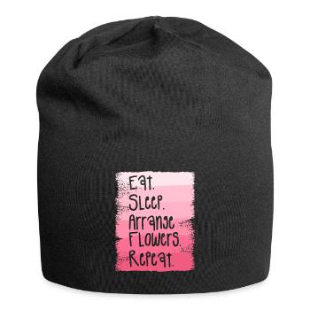Eat Sleep Arrange Flowers Repeat Floristry Florist - Jersey Beanie - black - Front