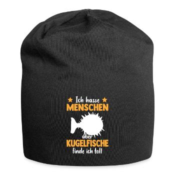 Kugelfisch finde ich toll Riesenkugelfisch - Jersey-Beanie - Schwarz - Vorne