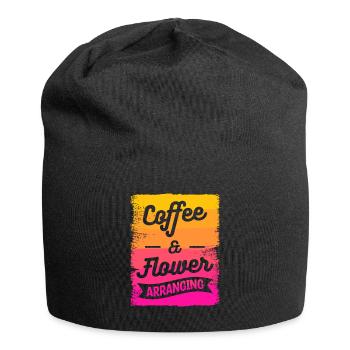 Coffee & Flower Arranging Floristry Florist - Jersey Beanie - black - Front
