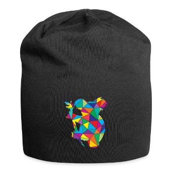 Low Poly Koala Geometrie Polygon Koala - Jersey-Beanie - Schwarz - Vorne
