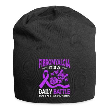 Fibromyalgia it's a daily struggle, but I - Jersey Beanie - black - Front