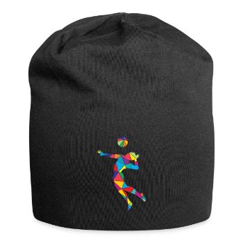 Volleyball Polygon Low Poly Volleyball Player - Jersey Beanie - black - Front