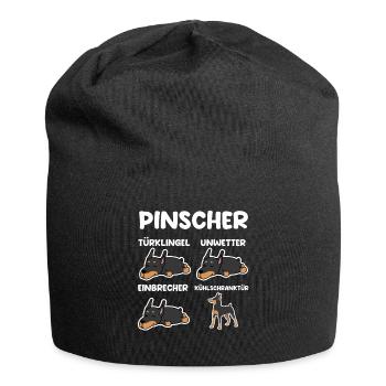 Hund Pinscher - Jersey-Beanie - Schwarz - Vorne