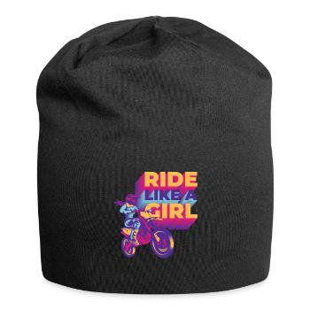 Ride Like A Girl Motocross Motorrad Biker - Jersey-Beanie - Schwarz - Vorne
