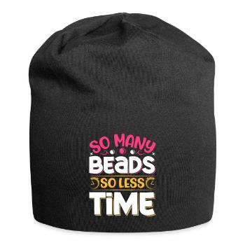 So many beads so less time - Jersey-Beanie - Schwarz - Vorne