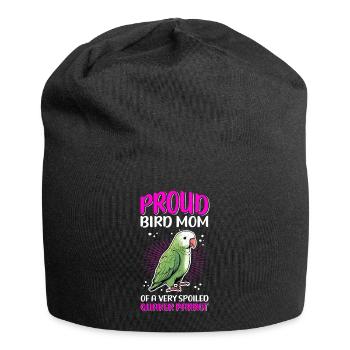 Moine Perruche Perroquets Maman Cadeau - Bonnet en jersey - noir - Devant