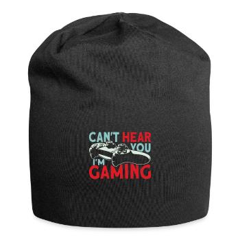 Ich Kann Dich Beim Spielen Nicht Hören, Ich Habe - Jersey-Beanie - Schwarz - Vorne