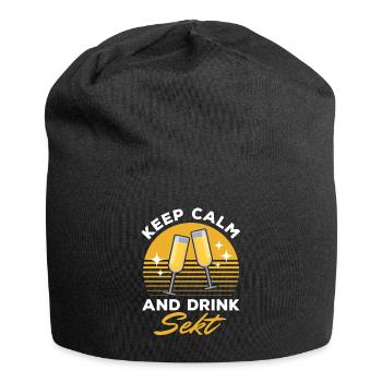 RESTEZ CALME et buvez Sekt - Mädelsabend Pegel - Bonnet en jersey - noir - Devant