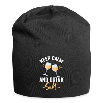 RESTEZ CALME et buvez Sekt - Mädelsabend Pegel - Bonnet en jersey - noir - Devant
