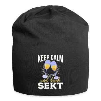 RESTEZ CALME et buvez Sekt - Mädelsabend Pegel - Bonnet en jersey - noir - Devant