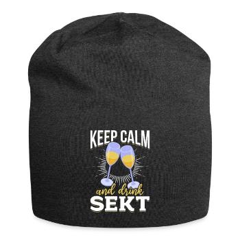 RESTEZ CALME et buvez Sekt - Mädelsabend Pegel - Bonnet en jersey - charbon - Devant
