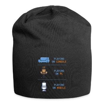 Playing On Gaming Games - Jersey Beanie - black - Front