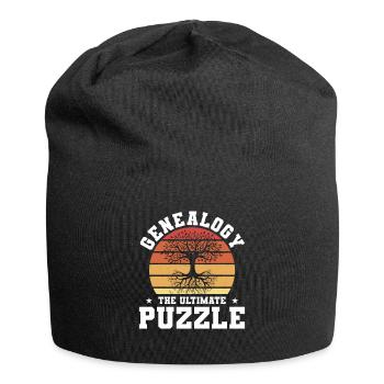 Genealogie Der ultimative Rätsel-Genealoge - Jersey-Beanie - Schwarz - Vorne