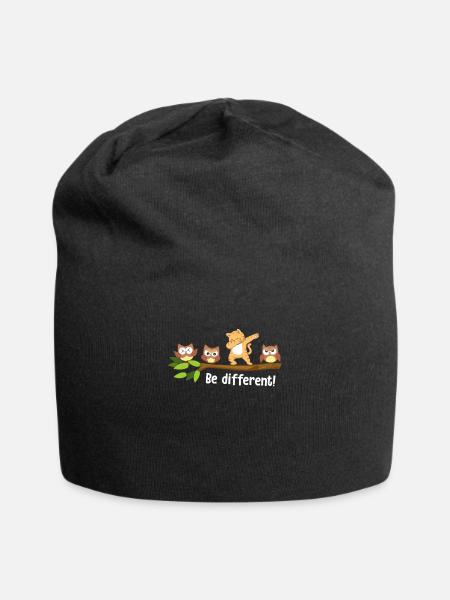 Be Different Dabbing Katze - Jersey-Beanie - Schwarz