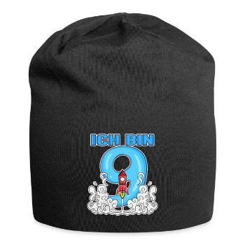 9 Geburtstag Junge Astronaut - neun Jahre - Jersey-Beanie - Schwarz - Vorne