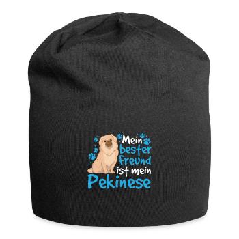 Pekinese ist mein Freund Peking-Palasthund - Jersey-Beanie - Schwarz - Vorne