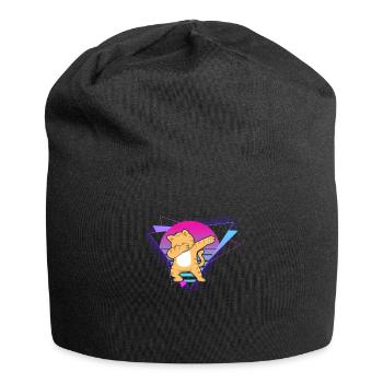 Chat Vaporwave - Bonnet en jersey - noir - Devant