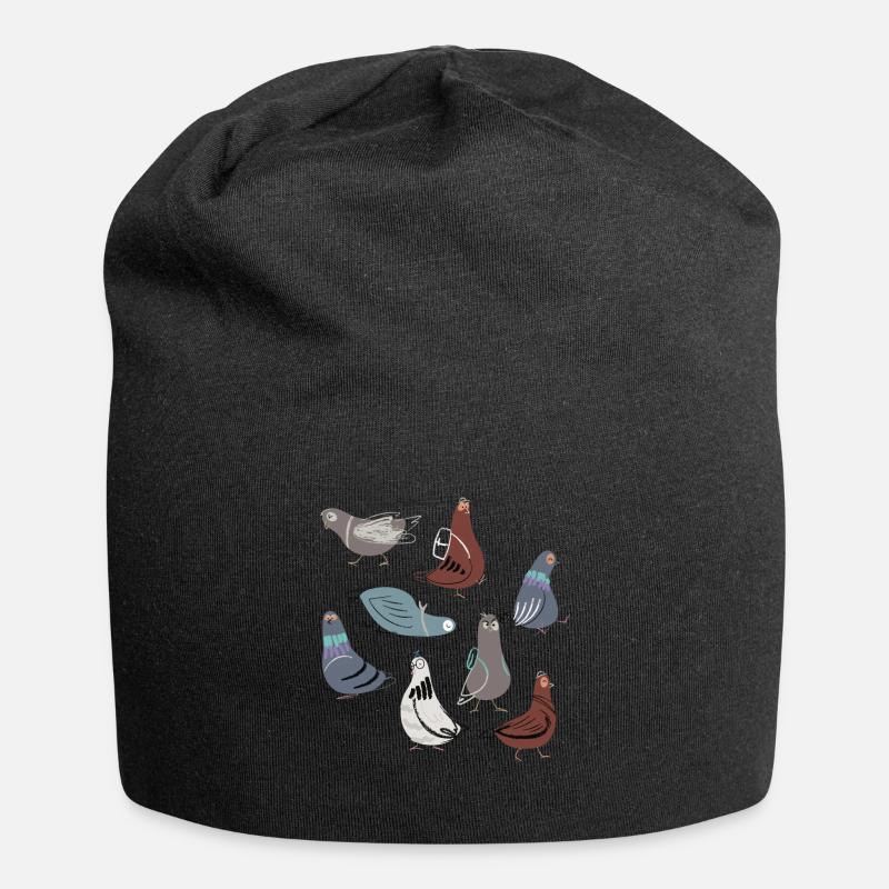 Drôle mignons pigeons enfants pigeon - Bonnet en jersey - noir