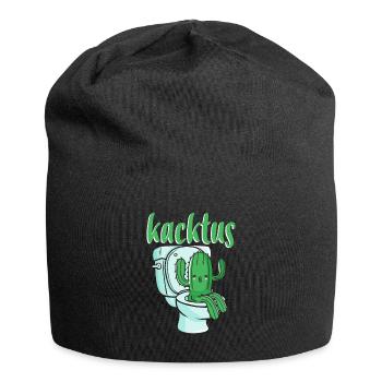 Lustiger Kaktus beim Kacken Kaktus Auf Toilette WC - Jersey-Beanie - Schwarz - Vorne