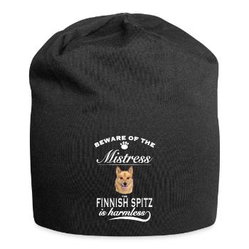 Beware of the mistress, harmless Finnish Spitz - Jersey Beanie - black - Front