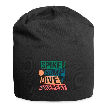 Spike Bump Dive Repeat Volleyball Graphic Gift - Jersey-Beanie - Schwarz - Vorne