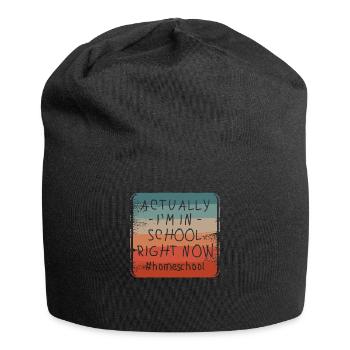 Eigentlich bin ich gerade in der Schule Nachhilfeunterricht - Jersey-Beanie - Schwarz - Vorne