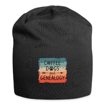 Coffee Dogs And Genealogy Genealogist Genealogists - Jersey Beanie - black - Front