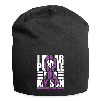 I wear purple for my son - Jersey Beanie - black - Front
