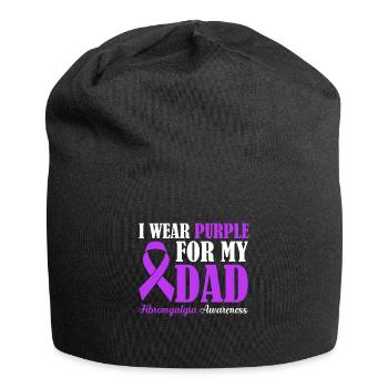 Fibromyalgia Awareness I Wear Purple For - Jersey Beanie - black - Front