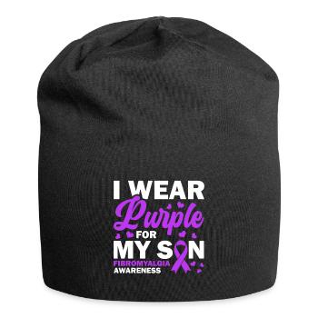 Fibromyalgia Awareness I wear purple for - Jersey Beanie - black - Front