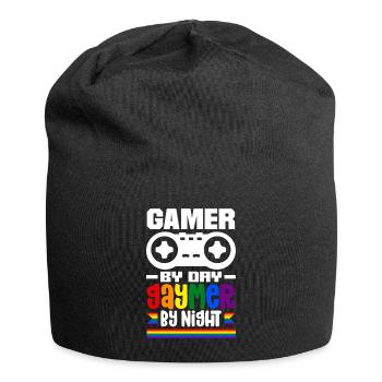 Gamer le jour Gaymer la nuit Rainbow Pride LGBTQ+ - Bonnet en jersey - noir - Devant