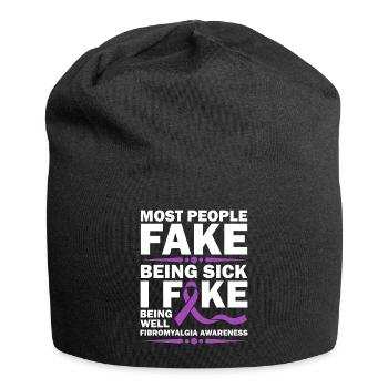 Most people pretend to be sick - Jersey Beanie - black - Front