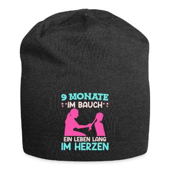 Werdende Mama 2024 9 Monate im Bauch Baby - Jersey-Beanie - Anthrazit - Vorne