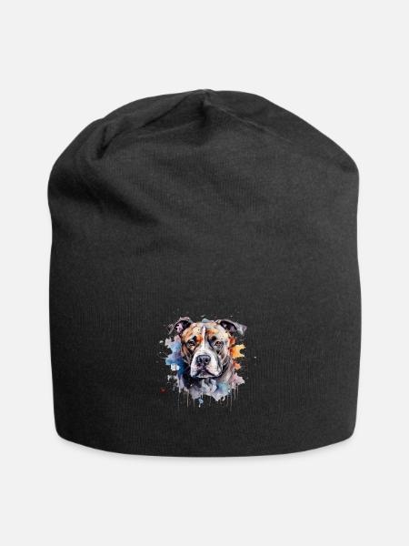 American Staffordshire Terrier - Jersey-Beanie - Schwarz