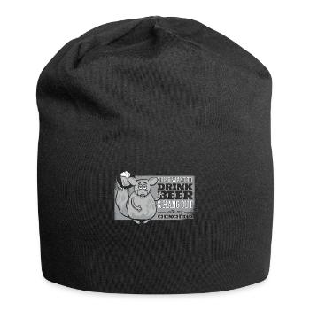 Just Drink Beer And Hang Out Short Tail Long Hair - Jersey Beanie - black - Front