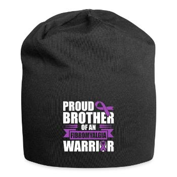 Proud father of a fibromyalgia warrior - Jersey Beanie - black - Front