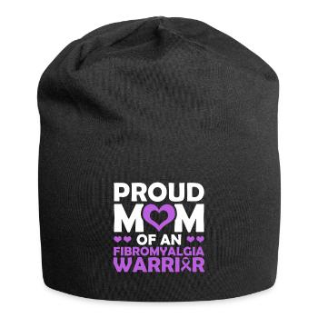 Proud mother of a fibromyalgia warrior - Jersey Beanie - black - Front